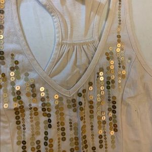Gold Sequin Flow Tank Top